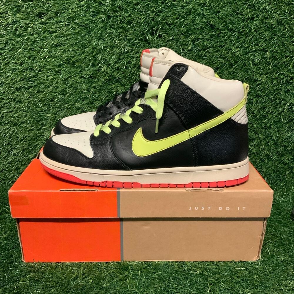 Nike Dunk High Black/Lemon Birch/Cool Red Shoes Women’s Size 12 306966-031